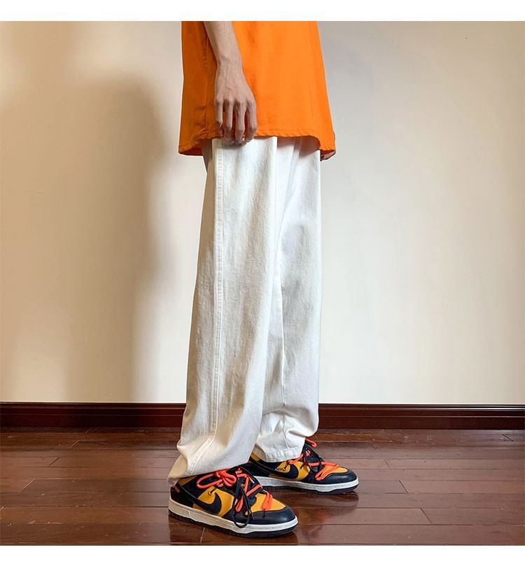 Macho - Middelhoge effen rechte broek