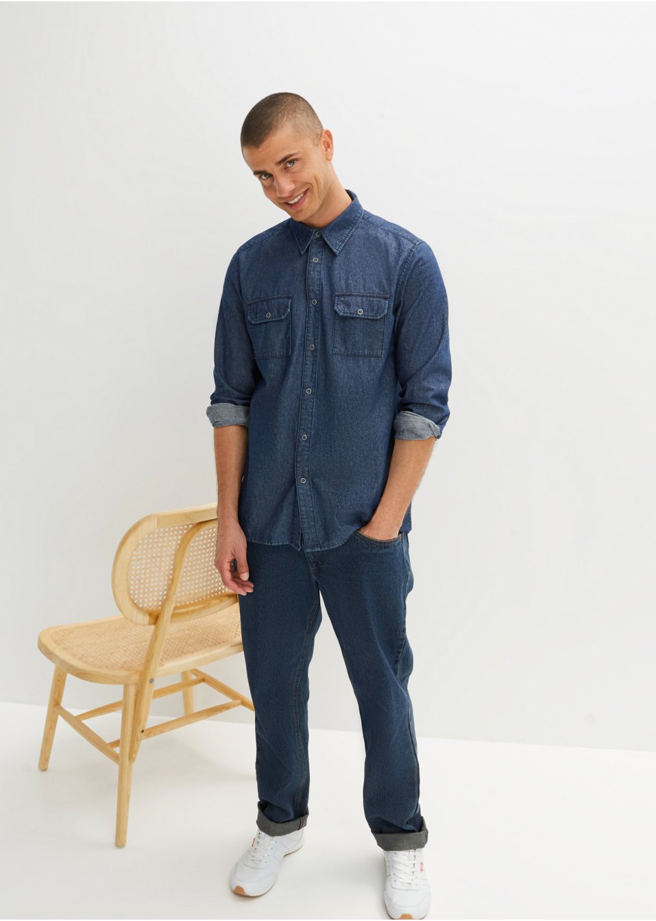 Chemise en jean, manches longues