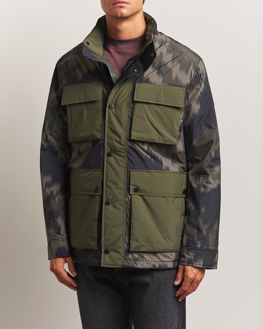 J.Lindeberg Aiden 2L Padded Printed Field Jacket Wrap Forest
