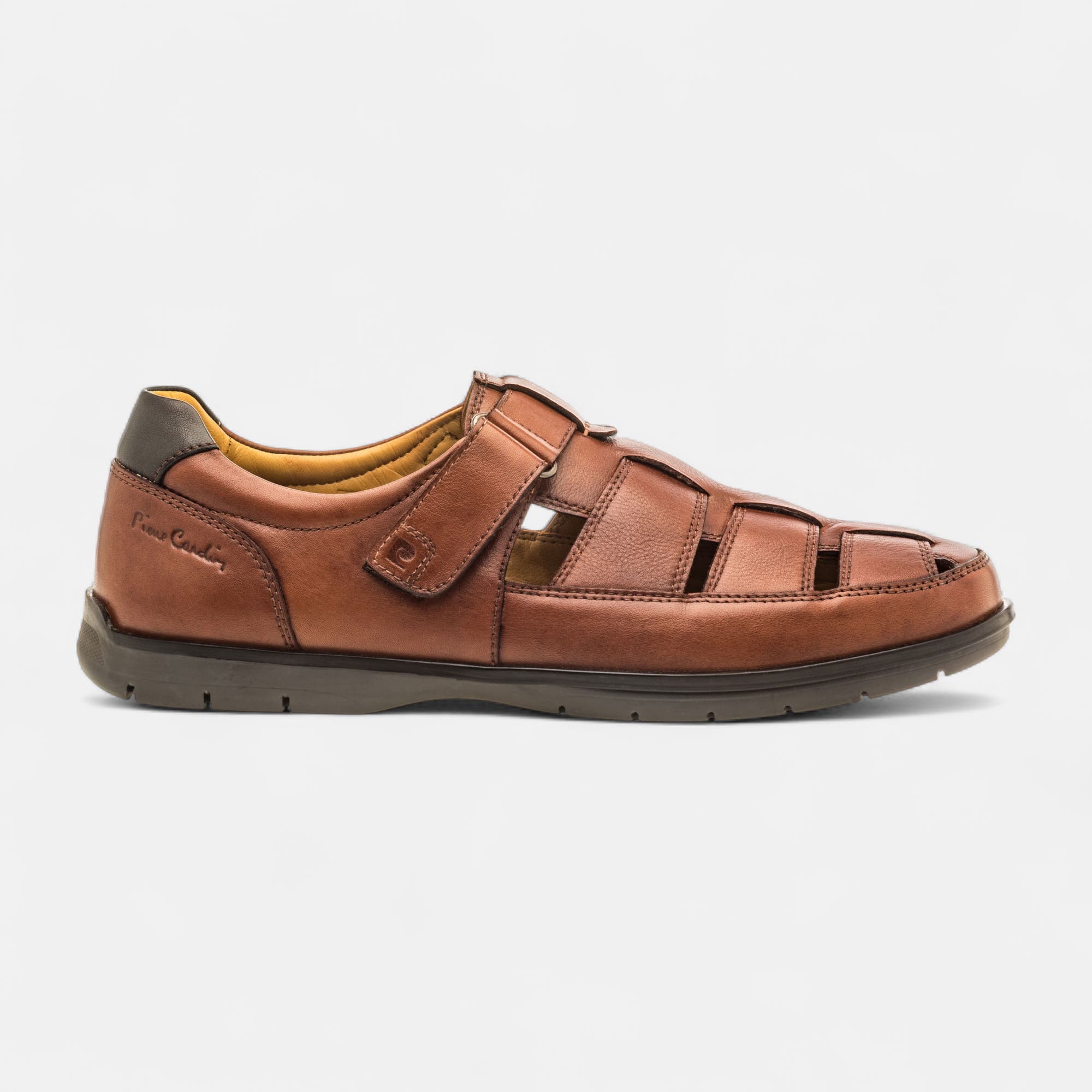 Nu-pieds confort Homme en cuir cognac