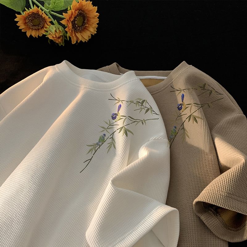 Lingaris - T-shirt met ronde hals en elleboogmouwen