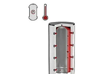 PS 300L Bufferbeholder - 300 liter bufferbeholder t/centralvarme ekskl. Isolering