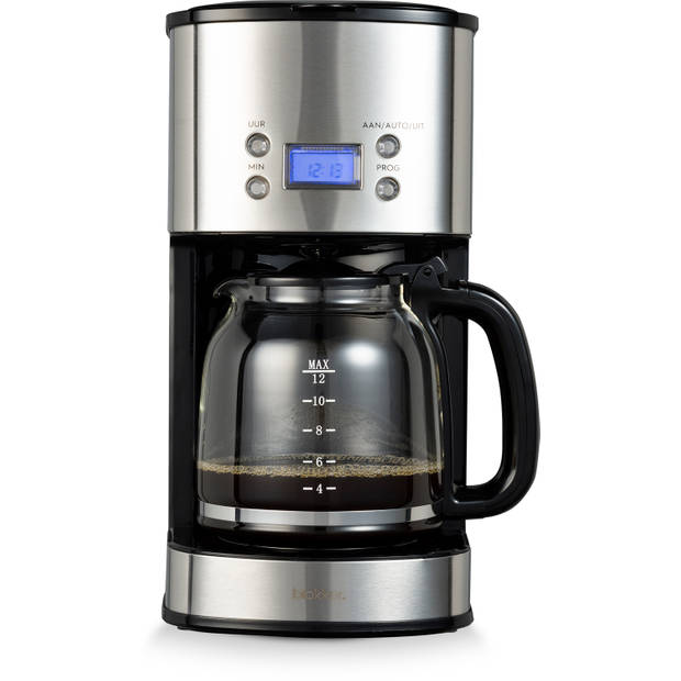 Blokker filterkoffiezetapparaat BL-20003 met LCD-scherm zilver 1,5L