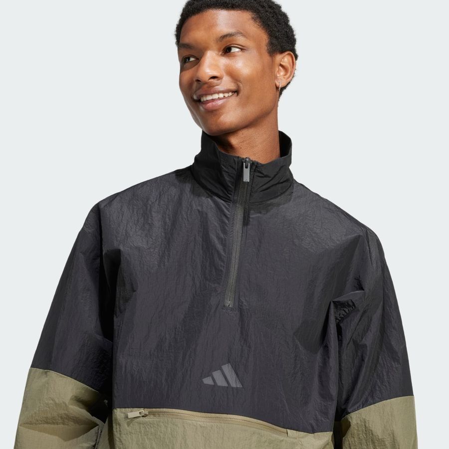 Adidas Sweat-shirt toile demi-zip 3 bandes Future Icons