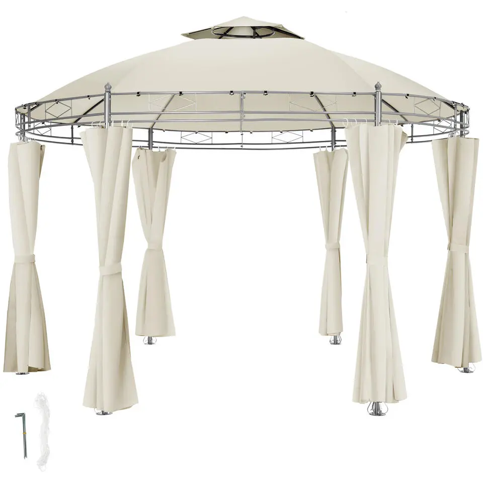 tectake Tuinpaviljoen Siana Ø 3.5m, Crème