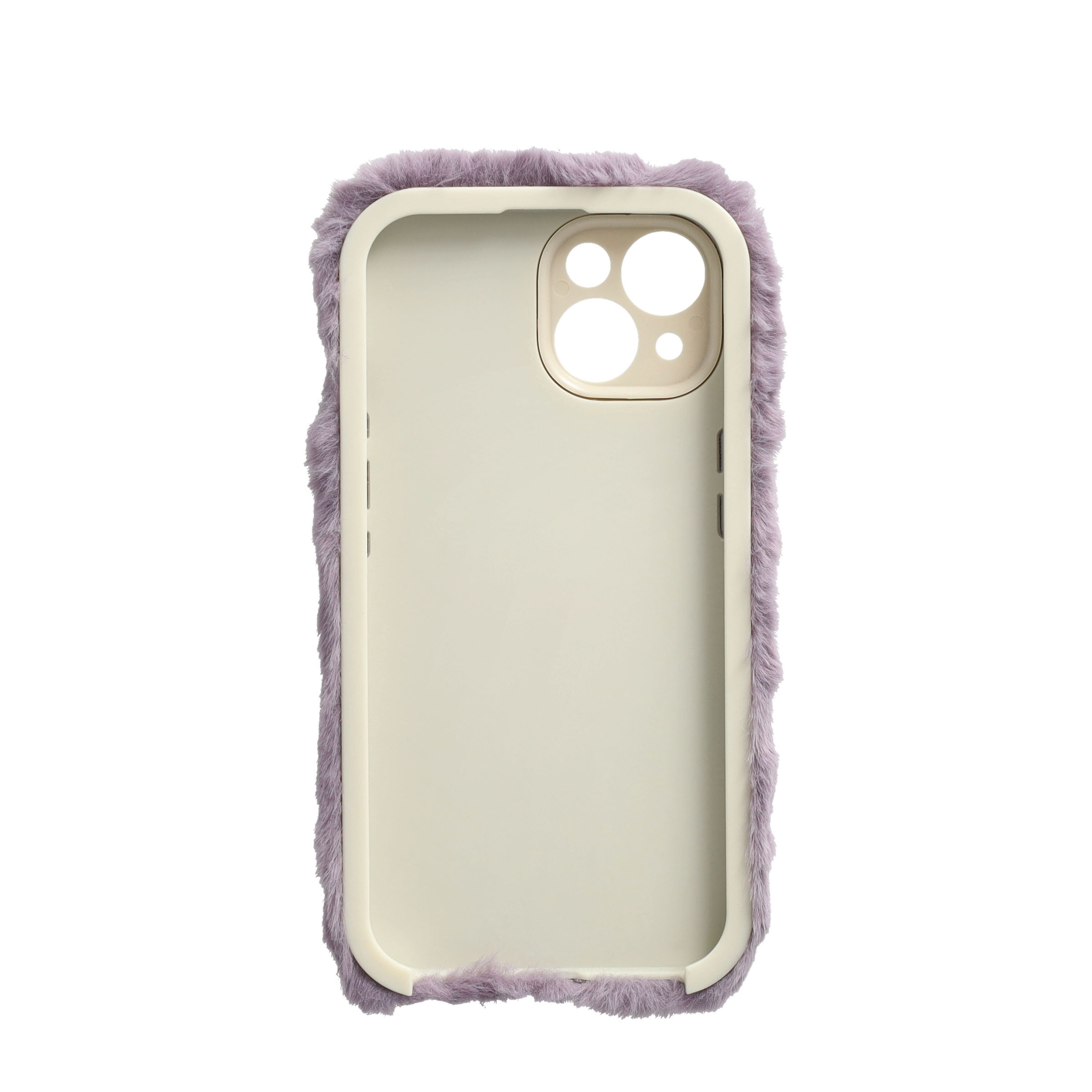 iPhone 15 Gummi Plüsch Case Hülle mit Kameraschutz - Lila