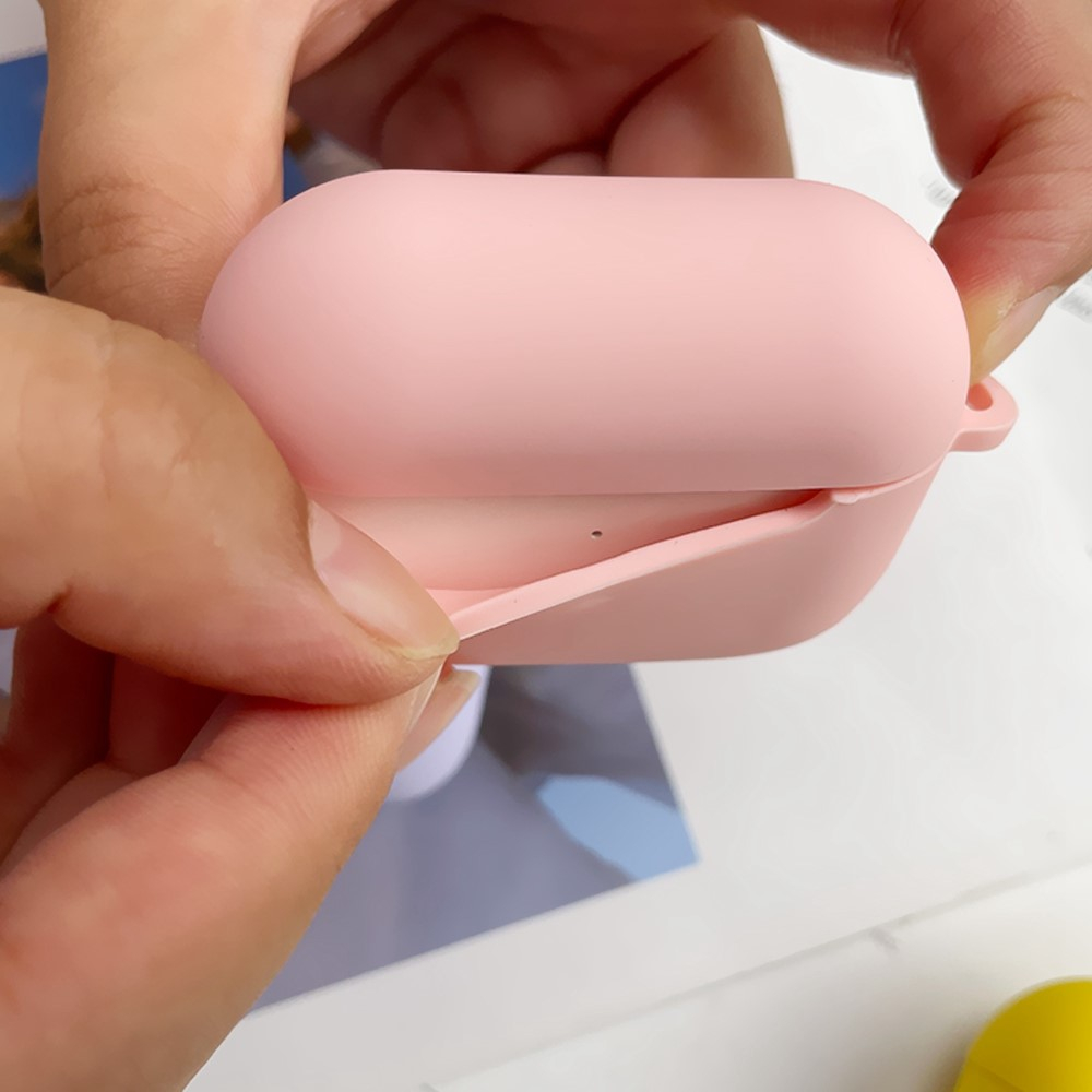 AirPods (1. & 2. Generation) Silikon Schutzhülle Abdeckung mit Karabinerhaken - Schwarz (Matt)