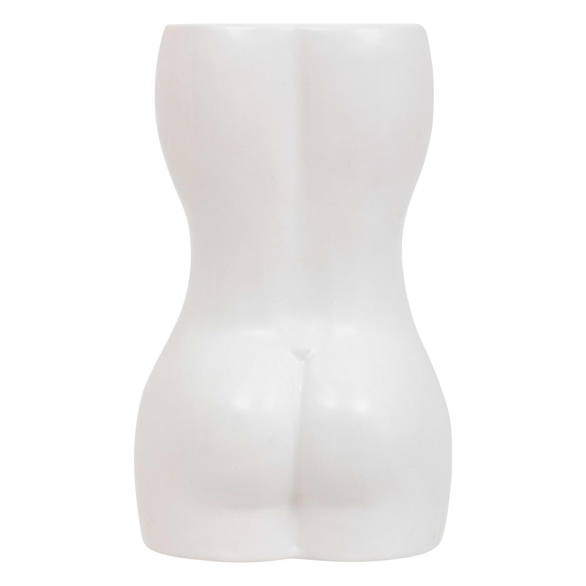 VASE CERAMIQUE BLANC CORPS ETEL H.17CM