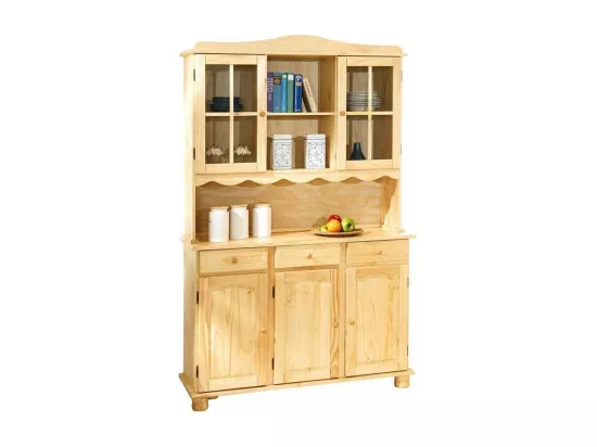 Vaisselier 3 Portes en Bois Massif 