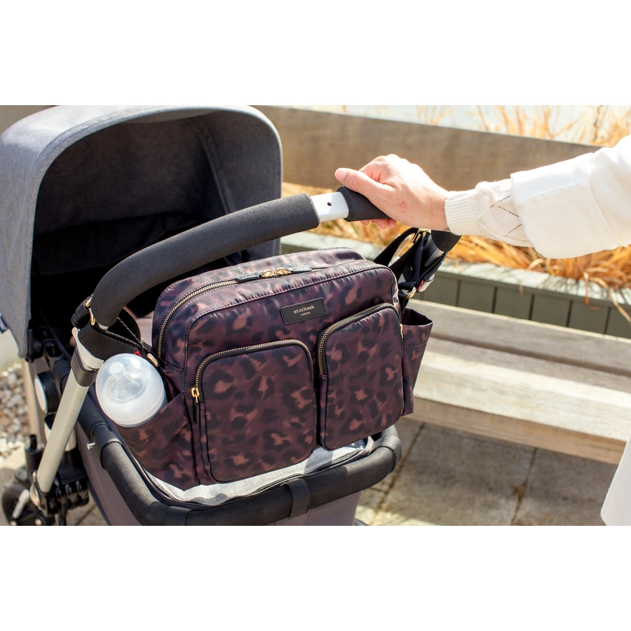 storksak Kinderwagen-Organiser Leopard Black