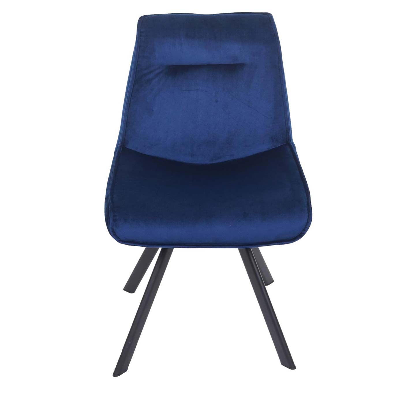 6er-Set Esszimmerstuhl MCW-K24, Polsterstuhl Küchenstuhl Lehnstuhl Stuhl, Metall Samt ~ blau