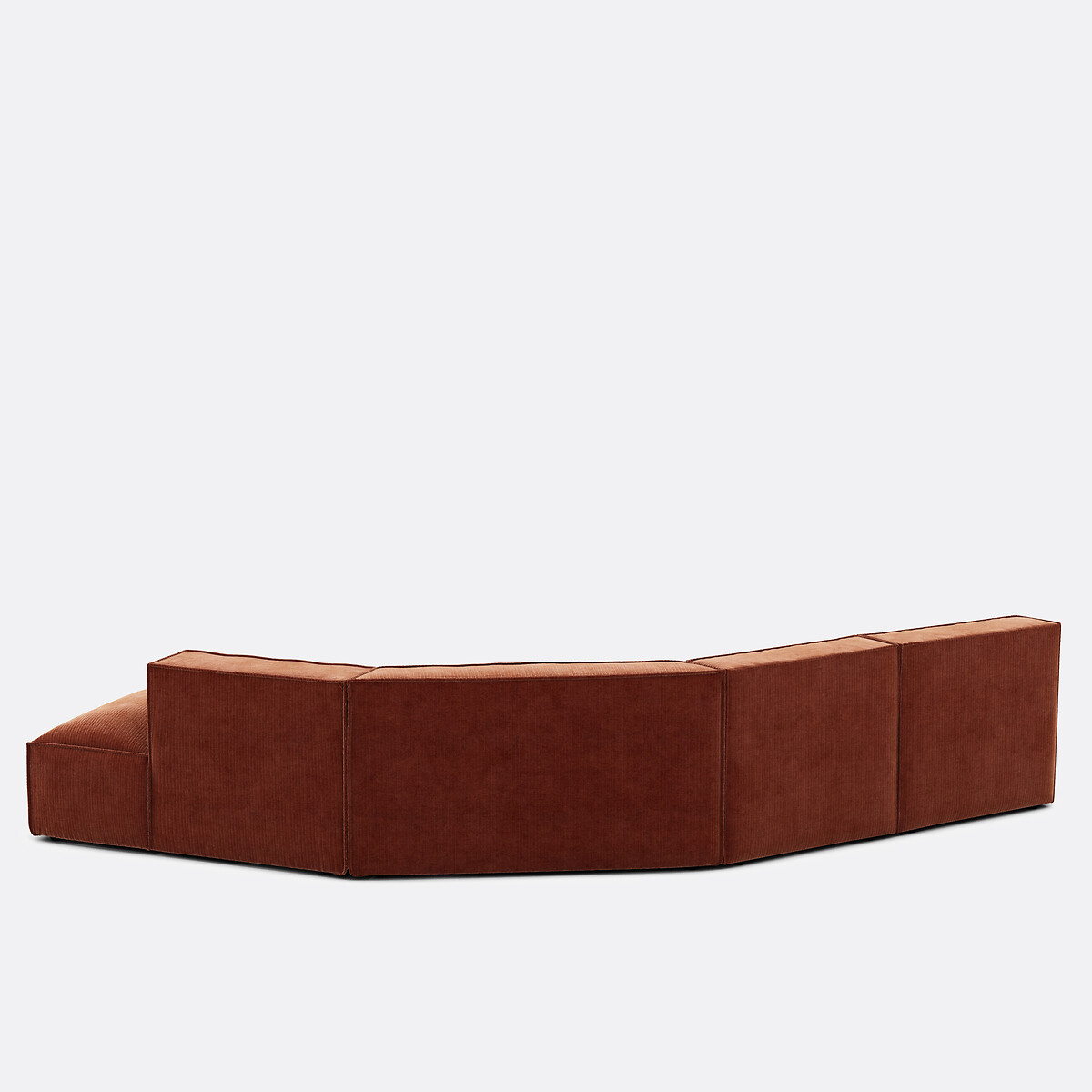 LA REDOUTE INTERIEURS<br>Sofá reto vintage de veludo cotelê de 4 peças Seven