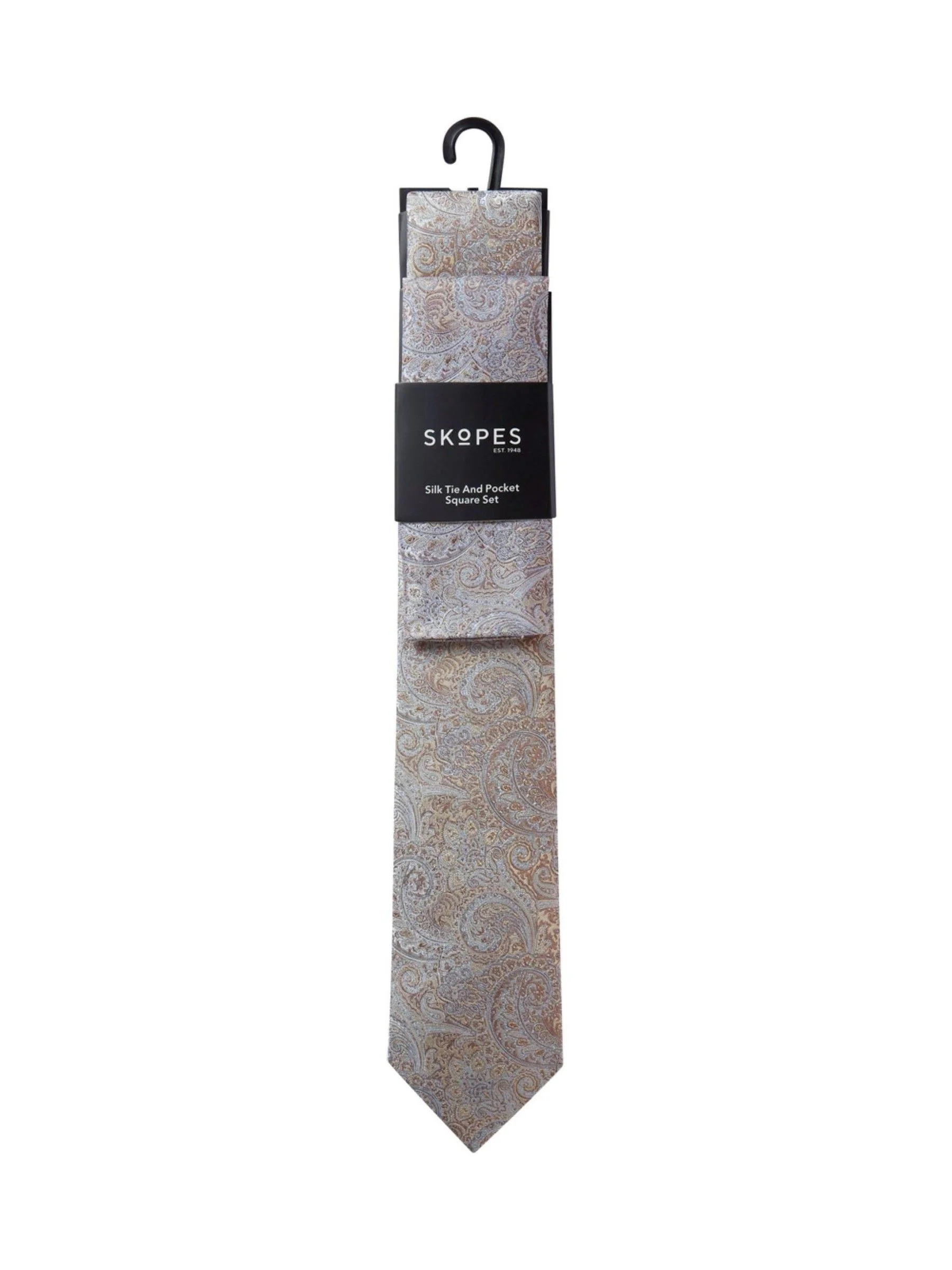 Skopes Paisley Silk Tie and Pocket Square Set