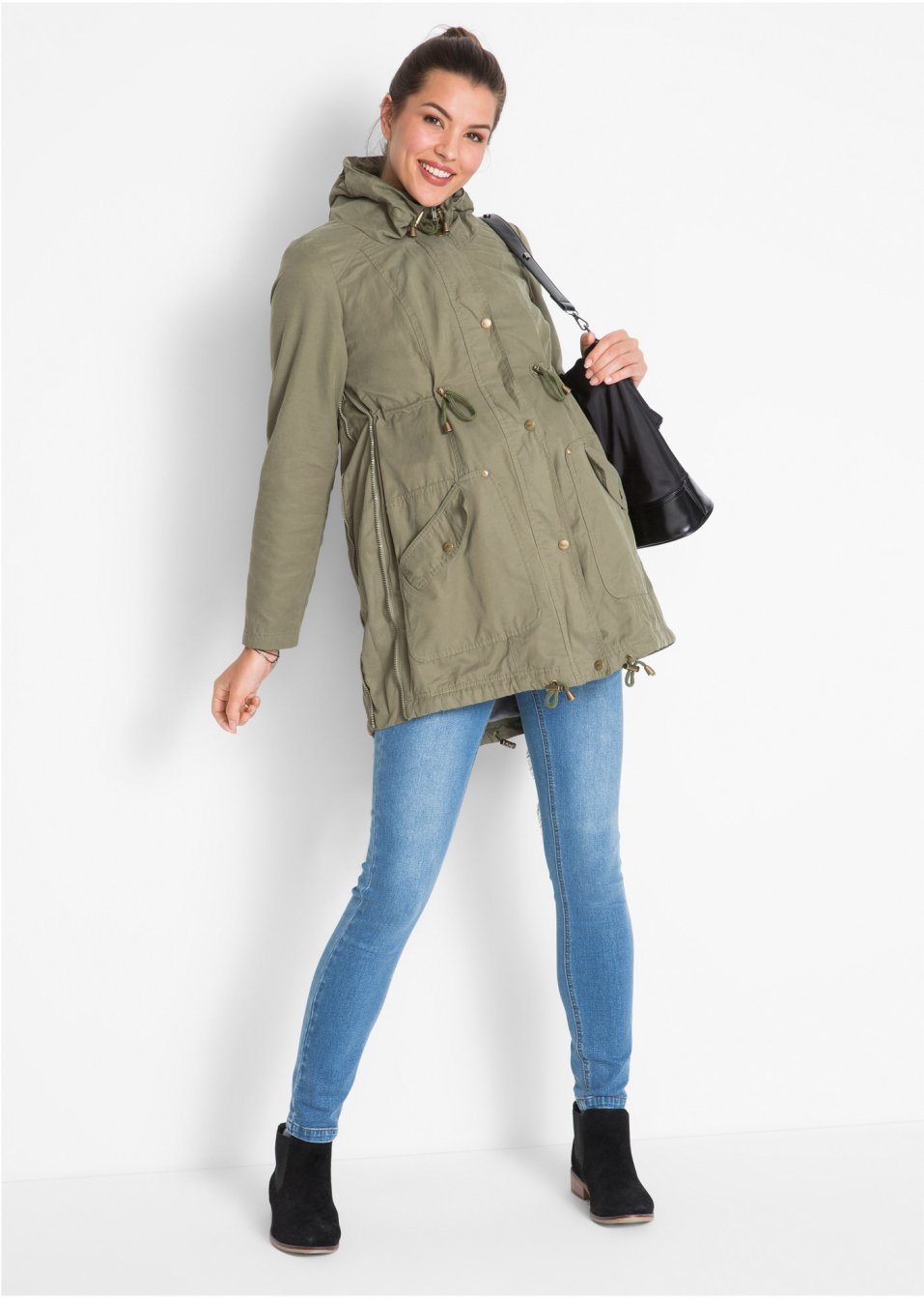 Parka de grossesse et de portage, doublure jersey