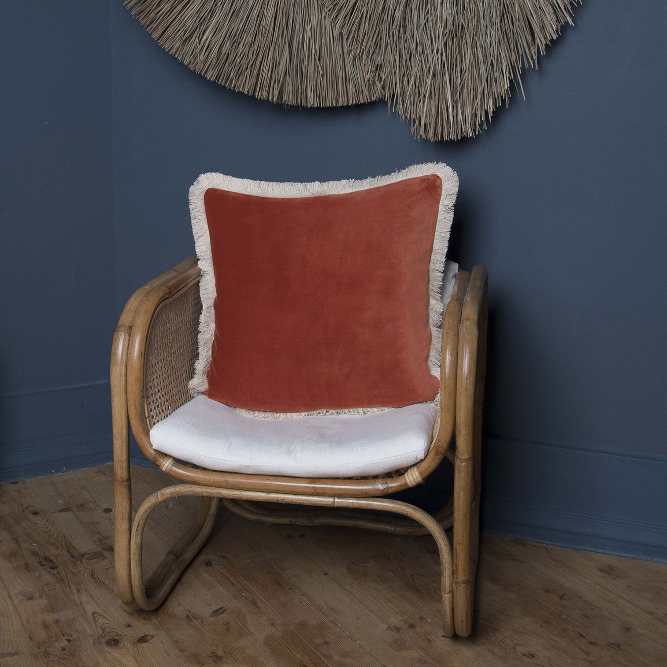 Febronie Housse de coussin en velours Budapest terracotta - 50x50 cm