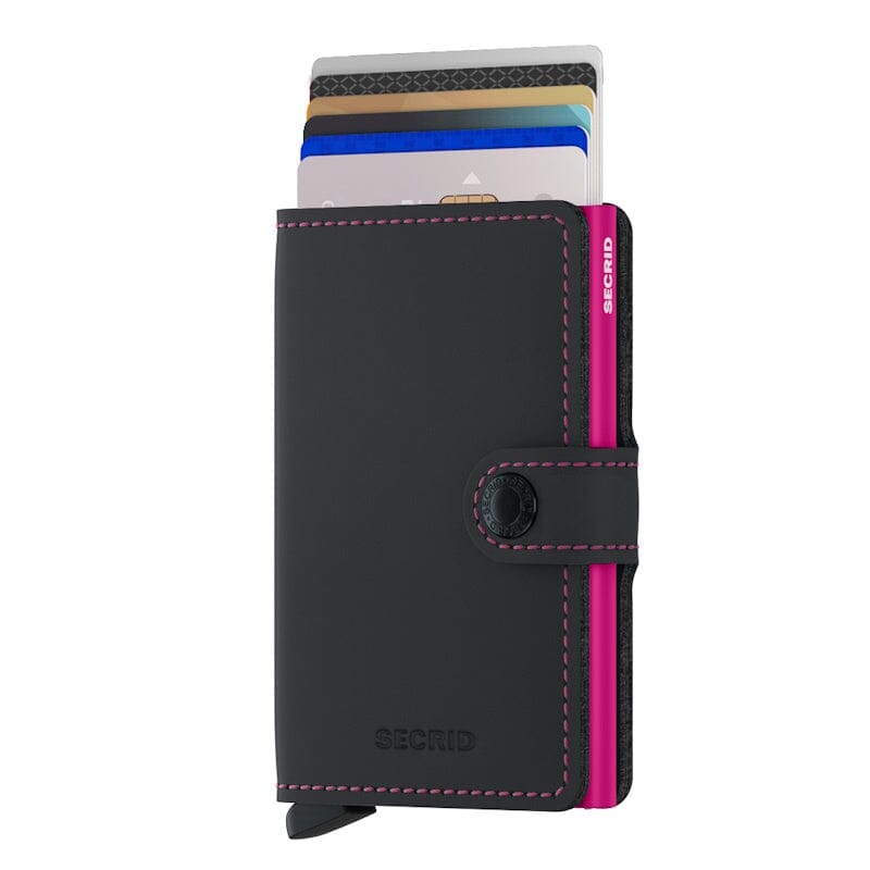 Secrid Mini Wallet Matte Black & Fuchsia