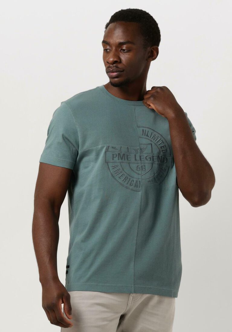 PME LEGEND groene pme legend t-shirt short sleeve r-neck play mix pique