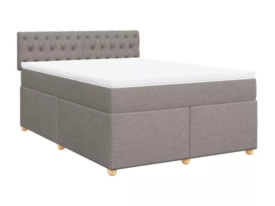 Sommier à lattes de lit avec matelas Taupe 140x190 cm Tissu