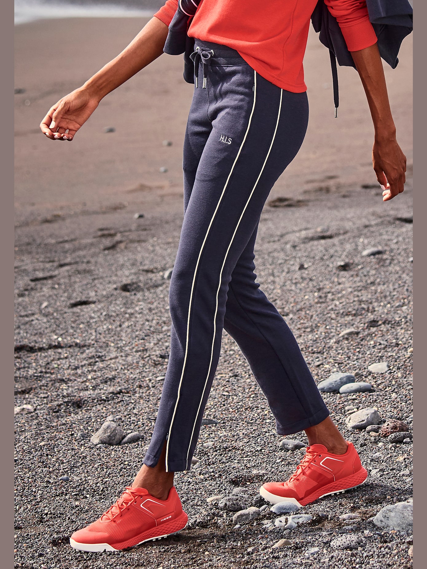 Pantalon molletonné pantalon détente confortable avec passepoil