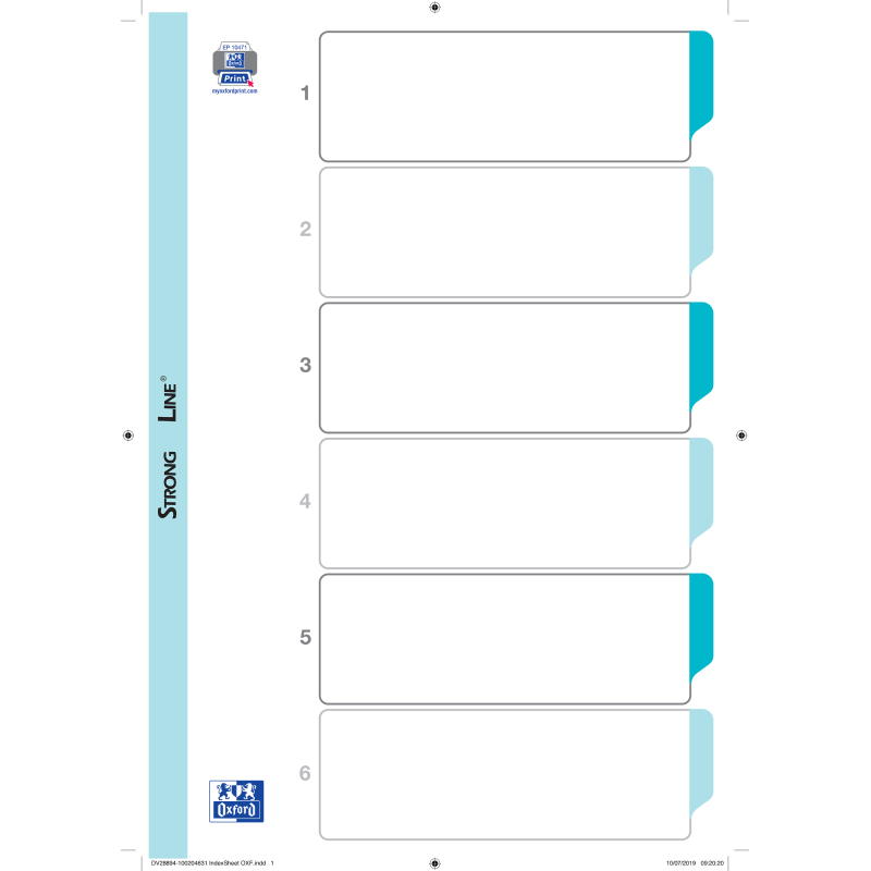 Intercalaires neutres A4+ 6 positions colore 170g blanc