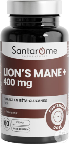 Santarôme Lion's Mane 400mg Concentration & Mémoire 60 Gélules