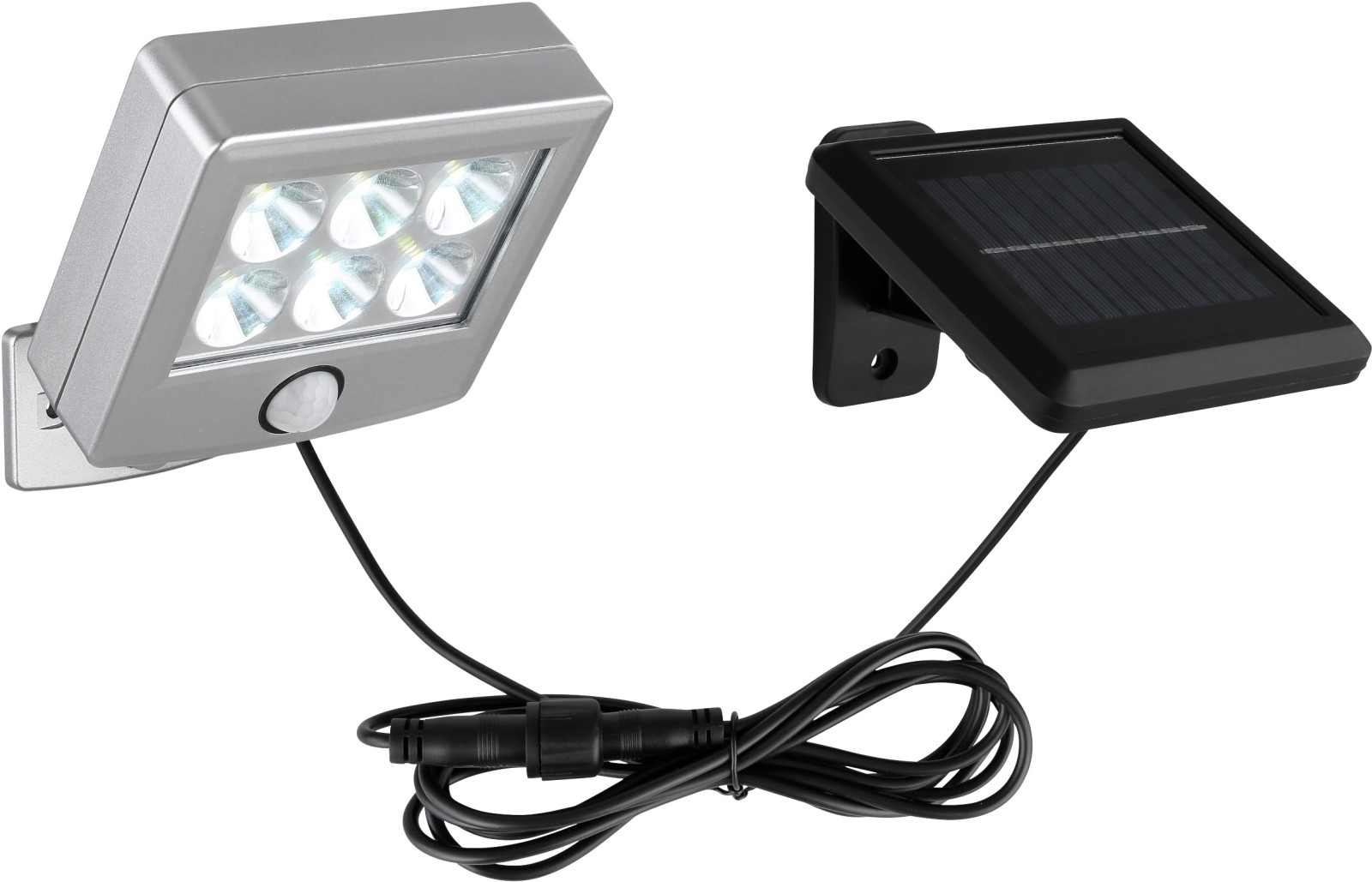 LED-Solarleuchte - silberfarben-schwarz - mit Timer