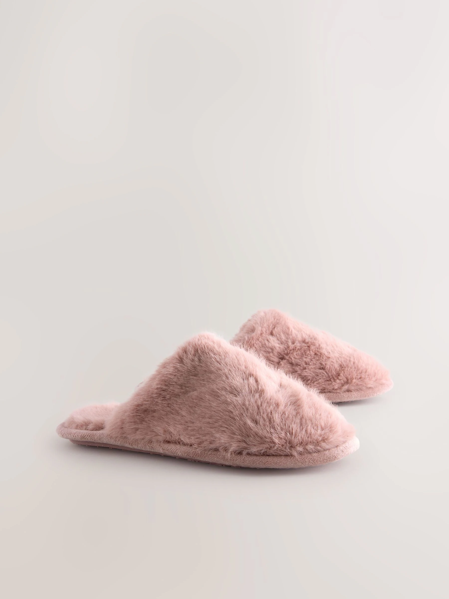 Roze - Pantoffels met imitatiebont