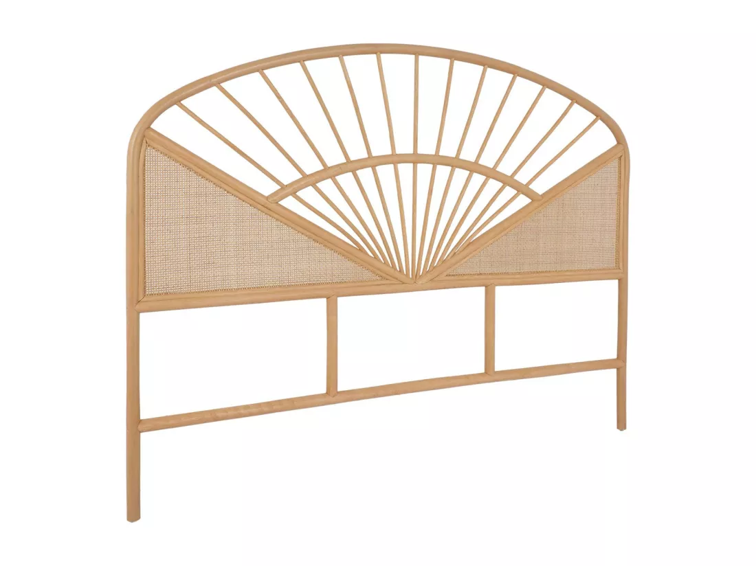 Tête de lit en rotin naturel et cannage. bois clair. bohème. L162 x P3 x H130cm