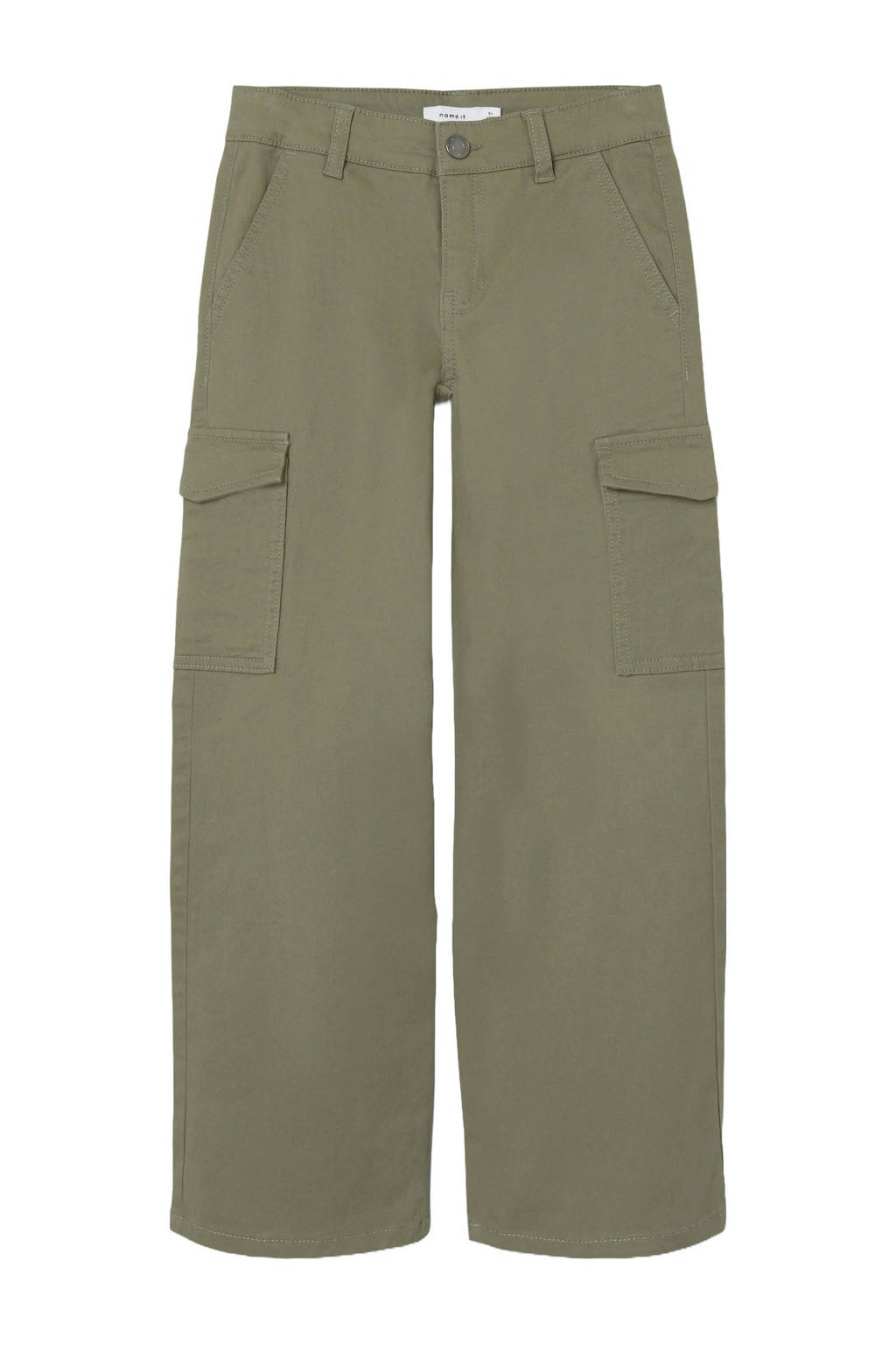 NAME IT wide leg cargobroek NKFROSE army groen