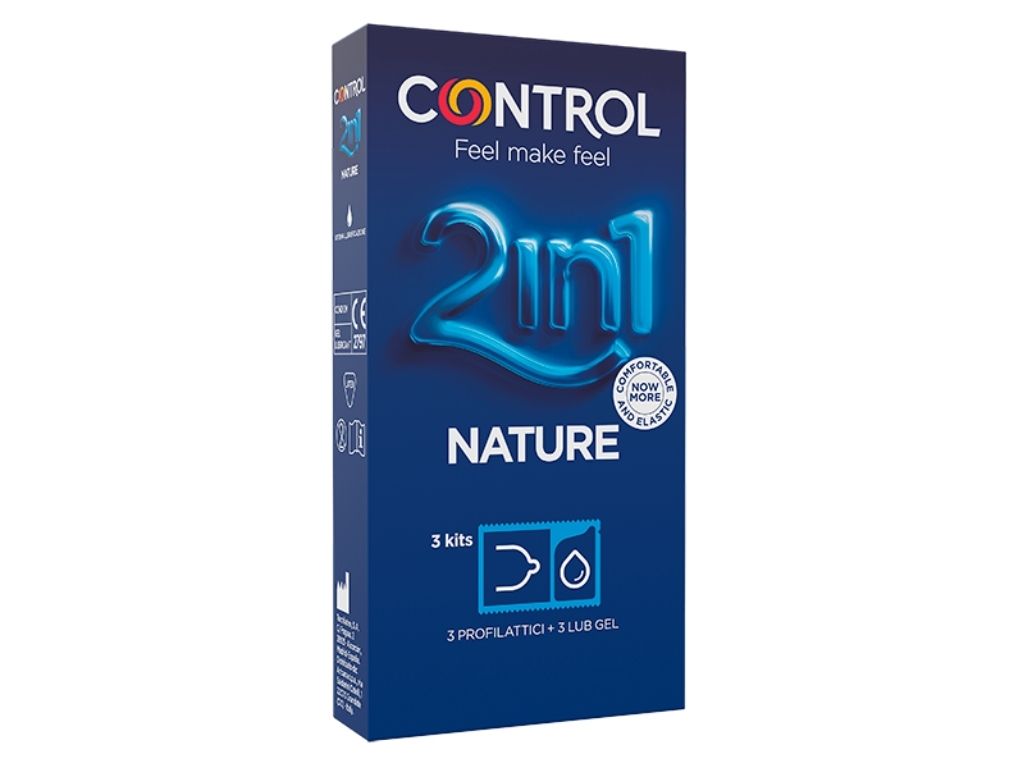 Preservativos 2in1 Nature   Lub Control 6 unid