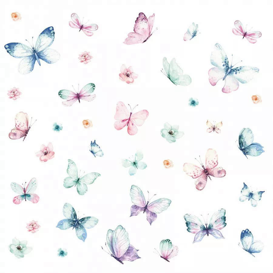 Nikima Wandtattoo 214 Schmetterlinge Aquarell Butterfly in 6 vers. Größen bunt