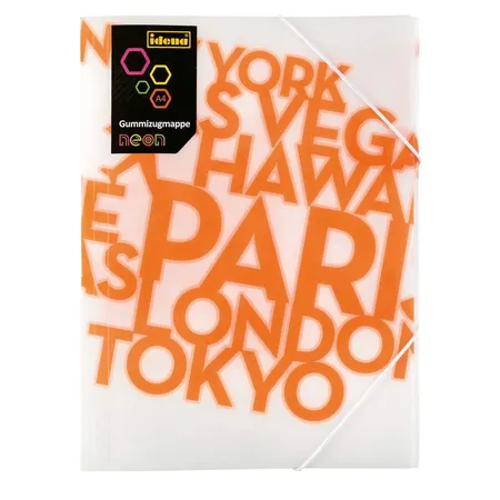 Idena Neon Gummizugmappe, A4, orange