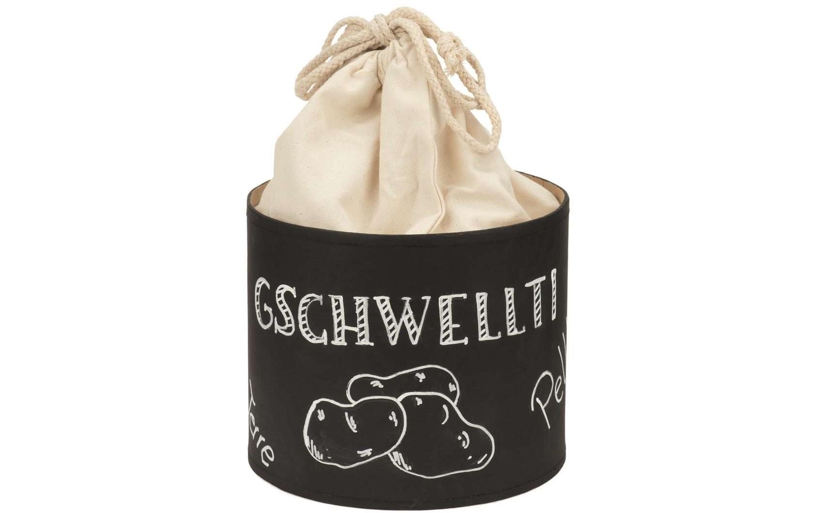 Kartoffelsack in Pappbox, 15 cm, Nature/WeissKompakter Kartoffelsack in Pappbox