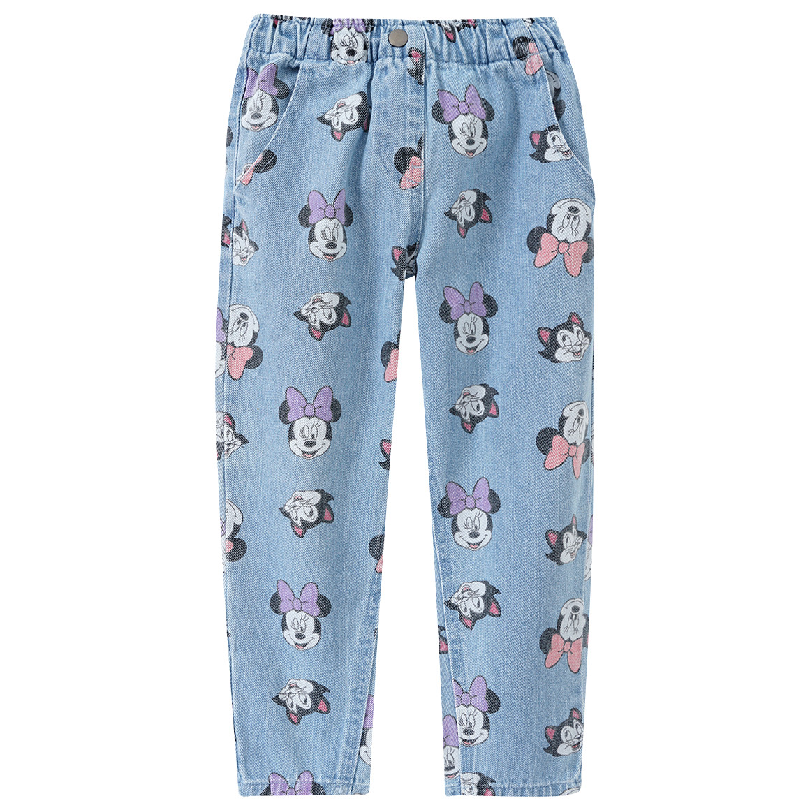 Topolino Minnie Maus Jeans mit Allover-Muster hellblau
