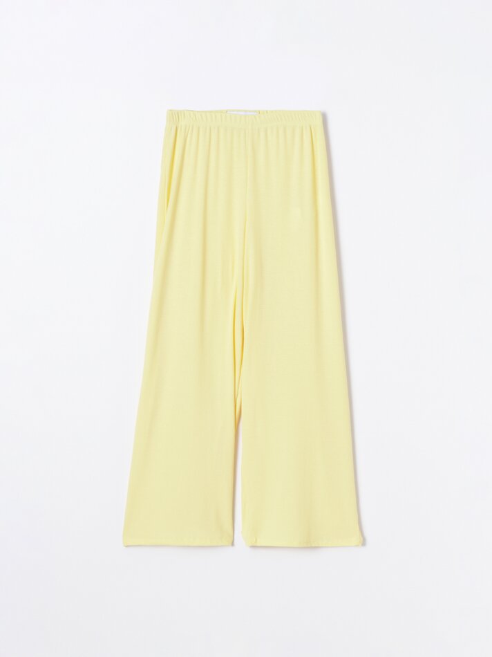 Calça de pijama canelada - Amarela