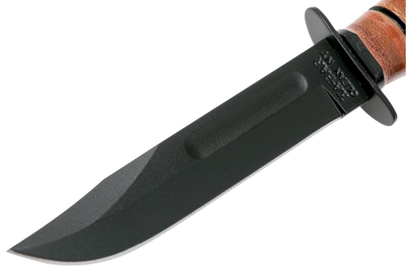 KA-BAR Short 1251, vaststaand mes, lederen foedraal