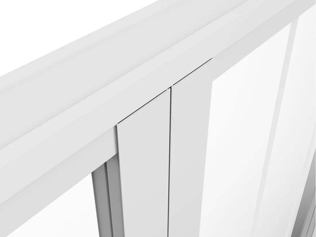 Bloc porte réversible à deux battants en aluminium et verre trempé style atelier - 2 x H204 x L73 cm - Blanc - ERMELO