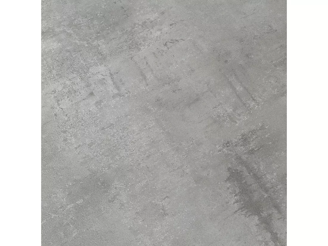 Table en bois, gris béton, base anthracite, 140x80-190x80cm - VOLPAIA