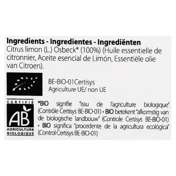 Óleo Essencial de Limão Orgânico Pranarom 30ml