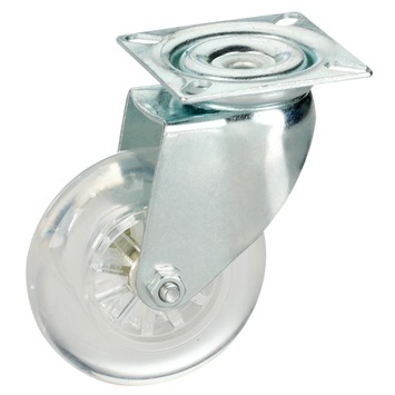 Zwenkwiel PUR met plaatbevestiging 50mm tot 40kg