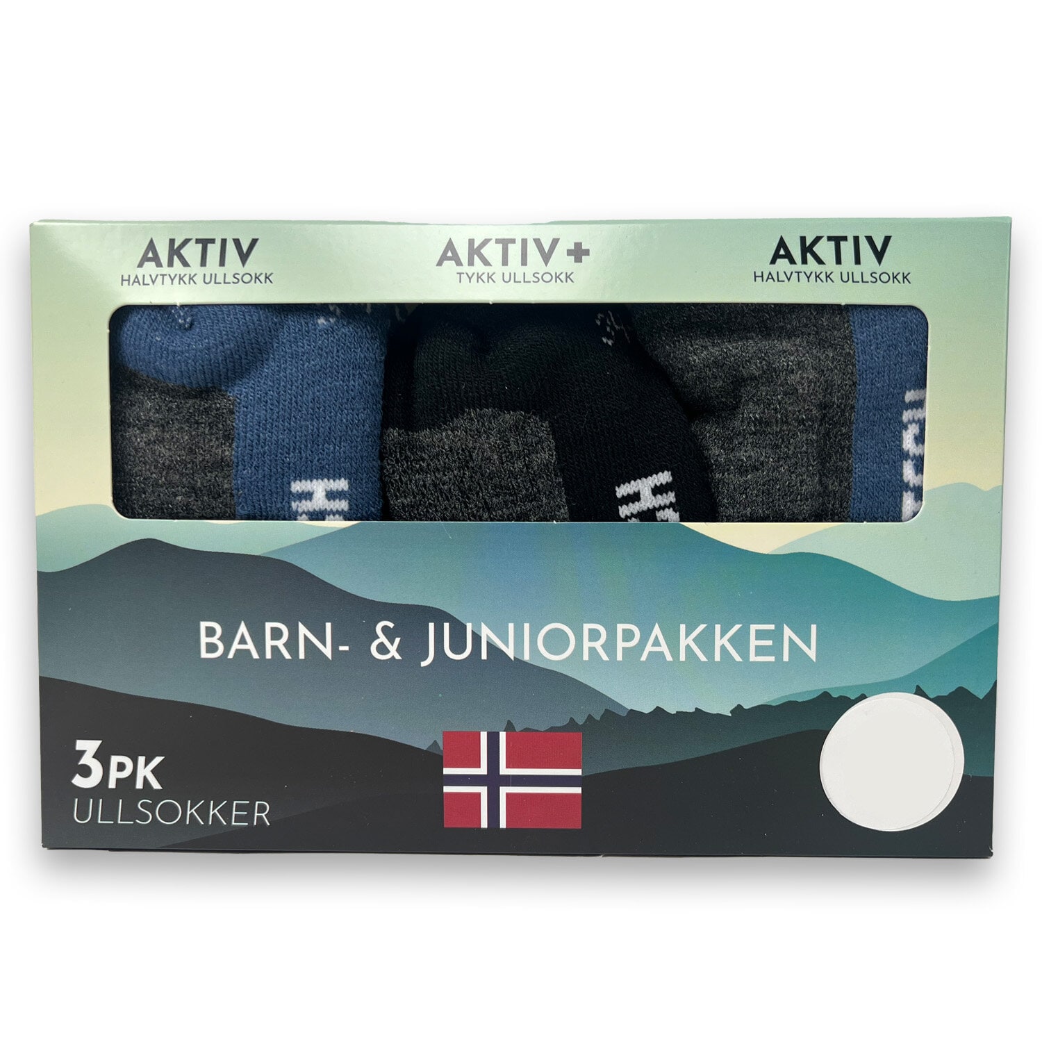 Wooltech Barn- & Juniorpakken<br> 3 pk. med myke ullsokker