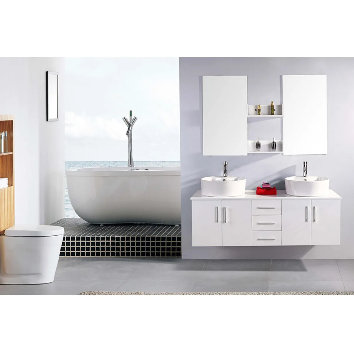 Simba Meuble salle de bain double vasque 150 cm - White Lion