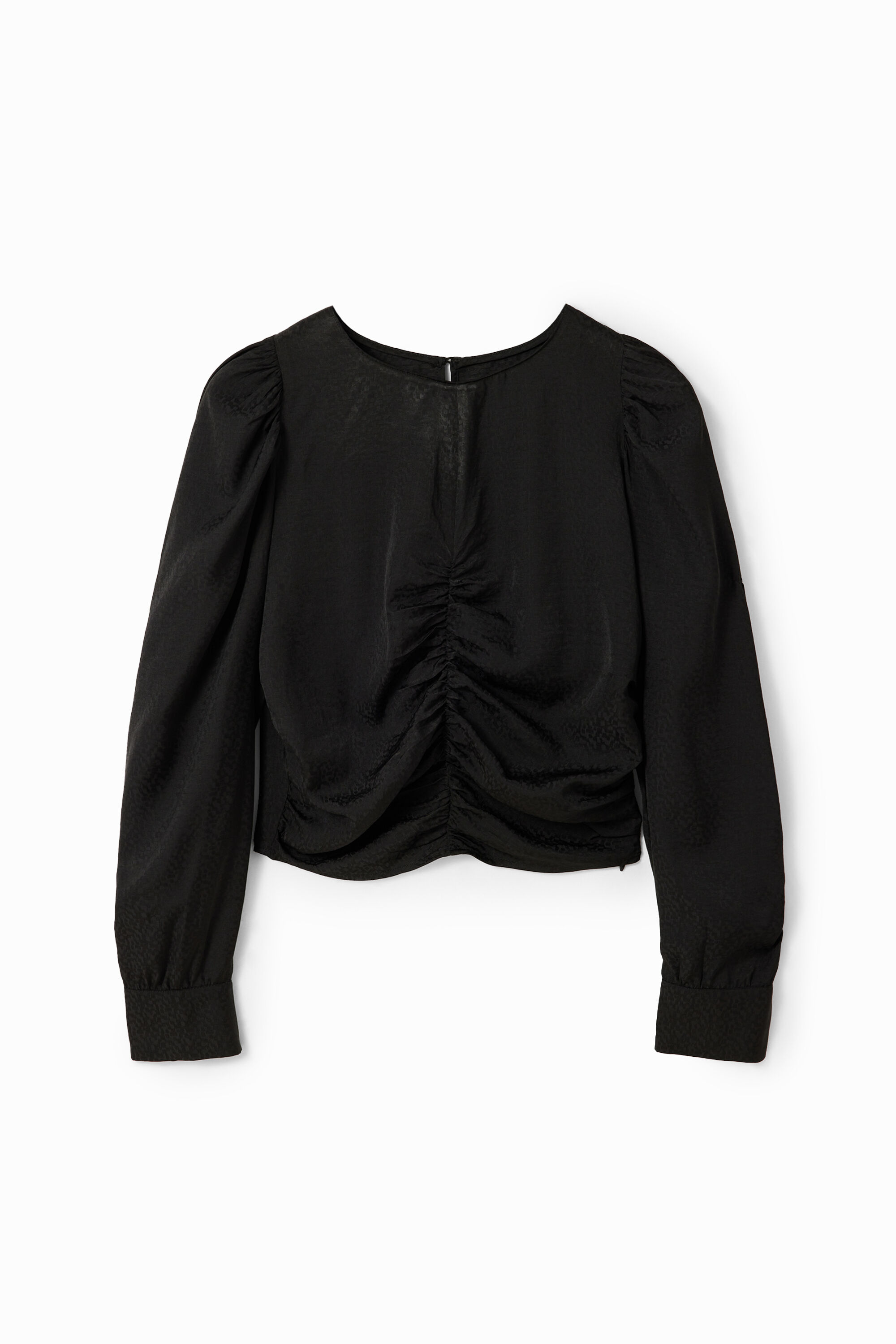 Blusa jacquard franzida
