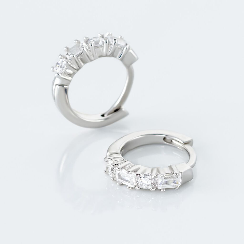 Créoles Argent Blanc Derren Oxydes De Zirconium