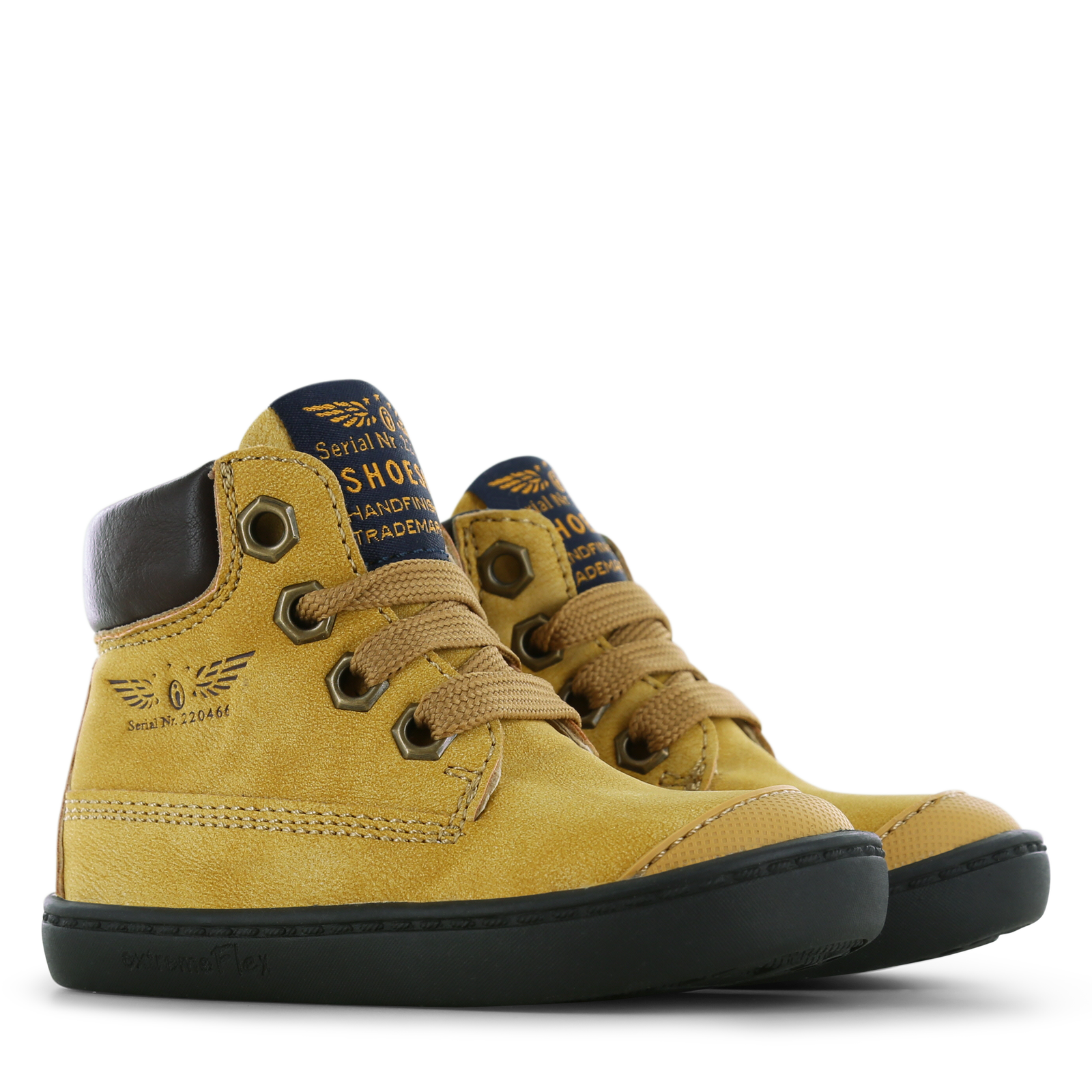 Shoesme okergeel veterbootje Microfiber nubuck | Sale