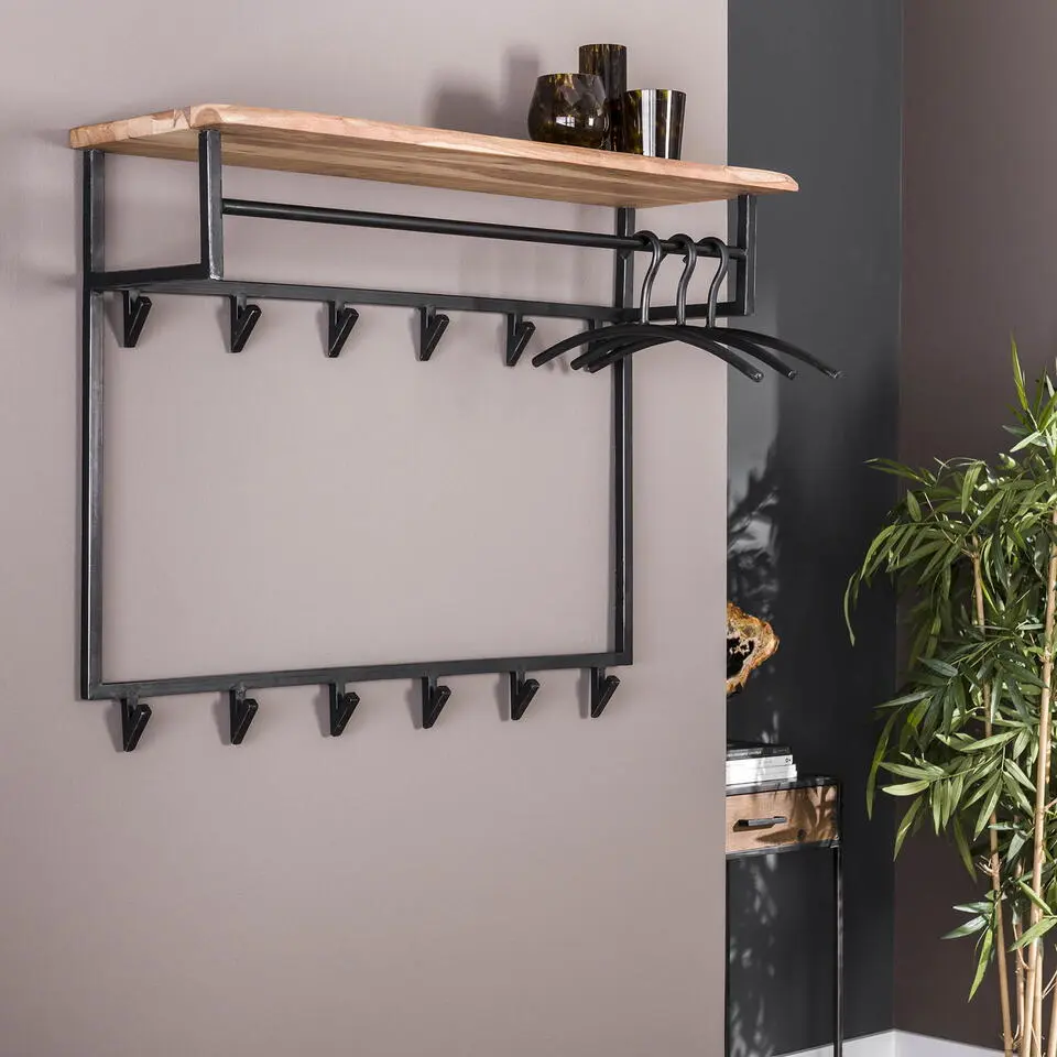 Kapstok Edge Hoog 12 Haken Hoedenplank