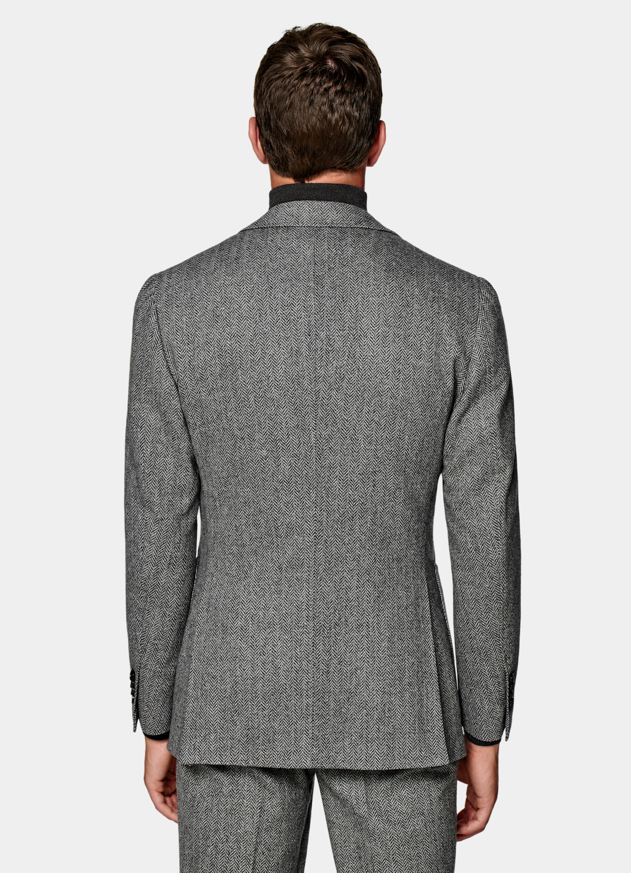Costume trois pièces Havana coupe Tailored gris moyen à chevrons