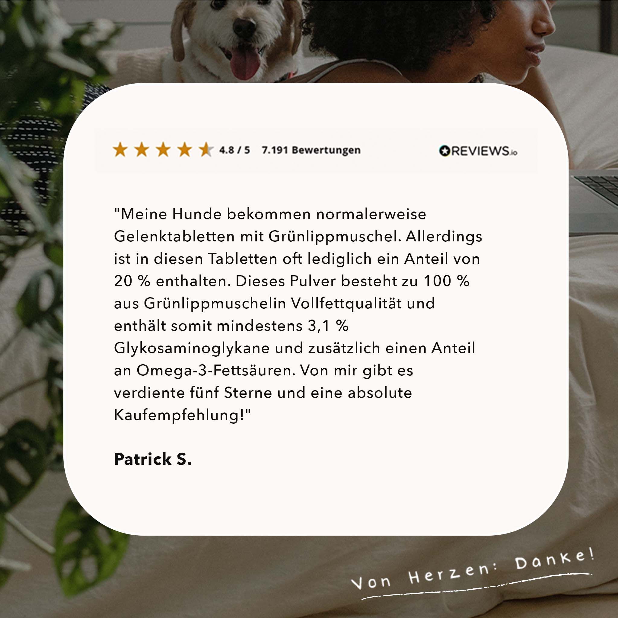 ALPHAZOO Grünlippmuschel-Pulver für Hunde und Katzen I Muschelpulver gegen Arthrose