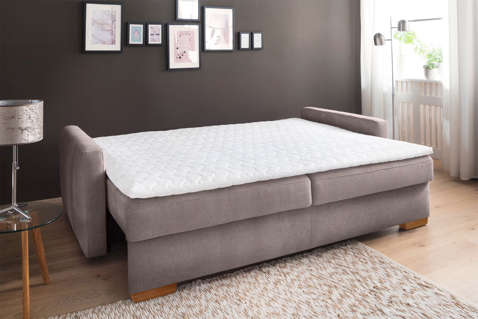 Schlafsofa Letty de Luxe Braun 226x96x106 cm