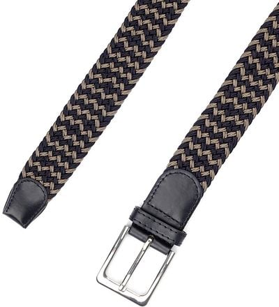 Suitable Geweven Riem Navy Taupe Riem Elastisch Mix NavTau kopen